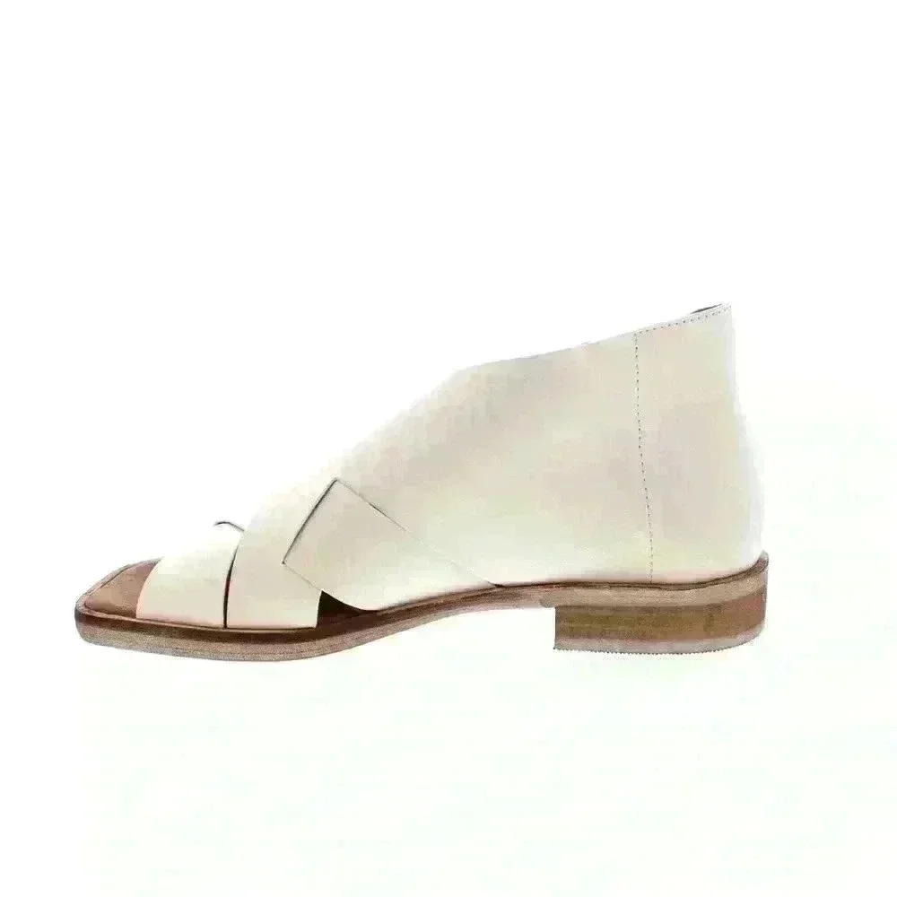 NWOT FREE PEOPLE women’s Sun Valley open toe stacked heel white Sandal sz EU 40 - Picture 2 of 12